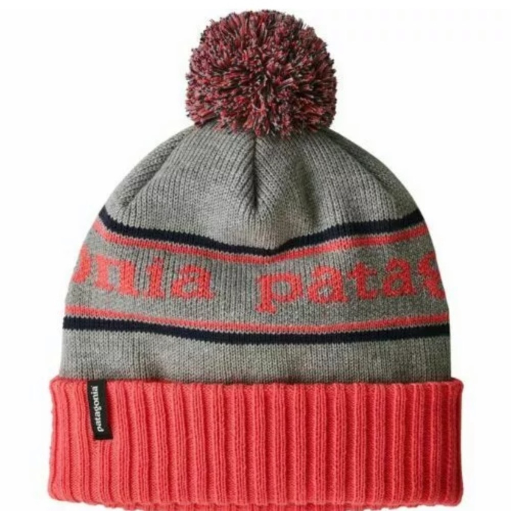 PATAGONIA POWER TOWN BEANI HAT POMPON PINKGRAYNAVY